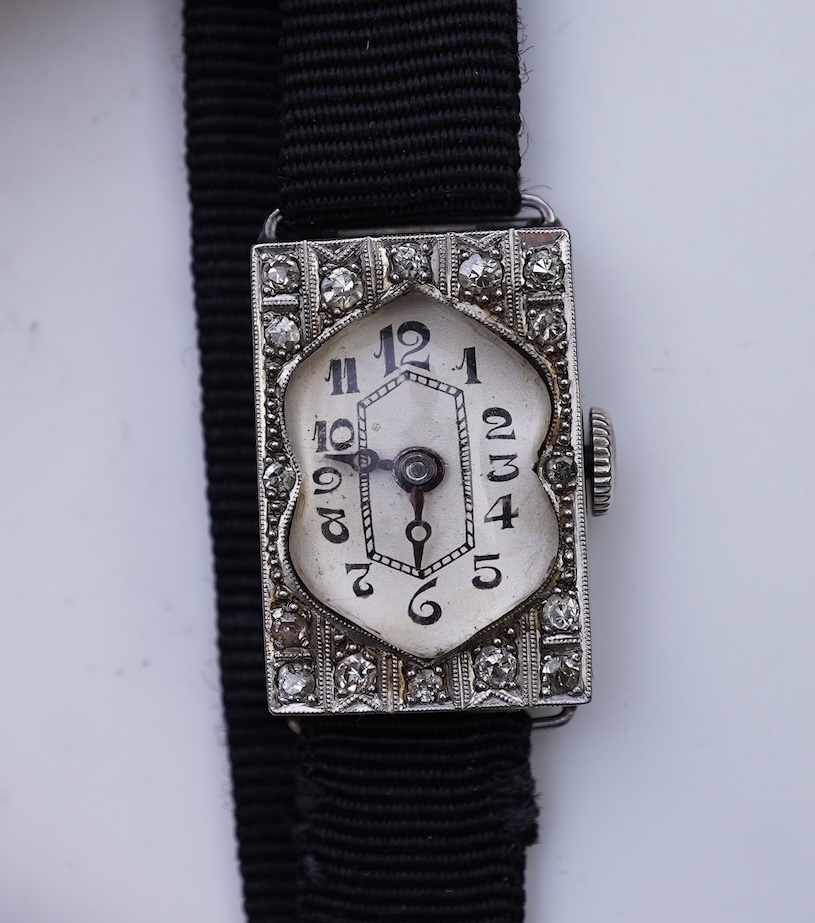 An Art Deco lady's diamond cocktail watch, 1920s